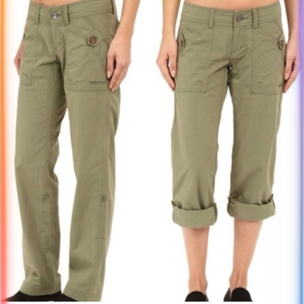 Marmot For Life Women's Outdoor Hiking Cargo Sage Light Green Capris Size:14
